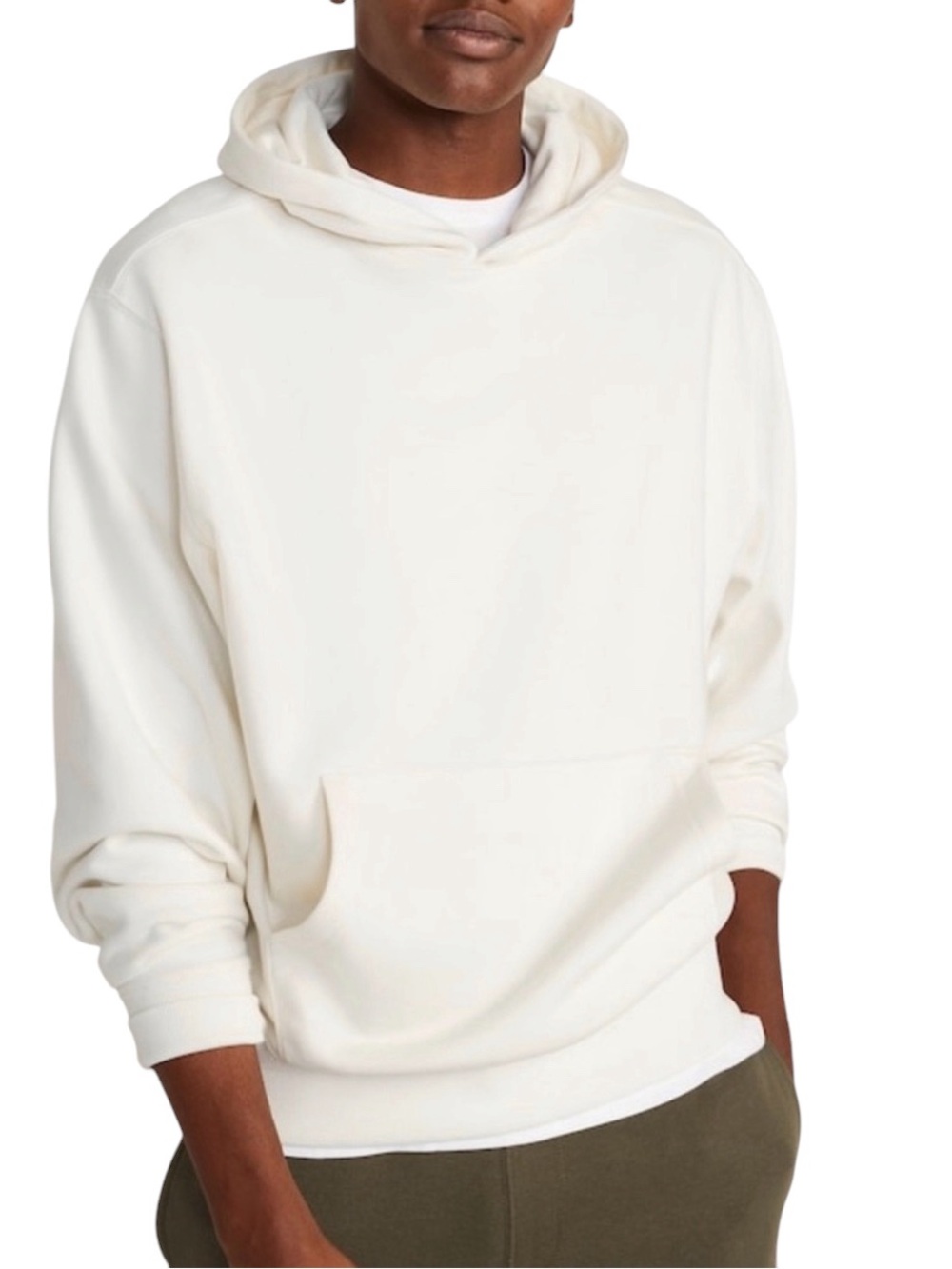 Old Navy Men’s White/Cream Rotation Pullover Hoodie Relaxed Fit Sweater Size S